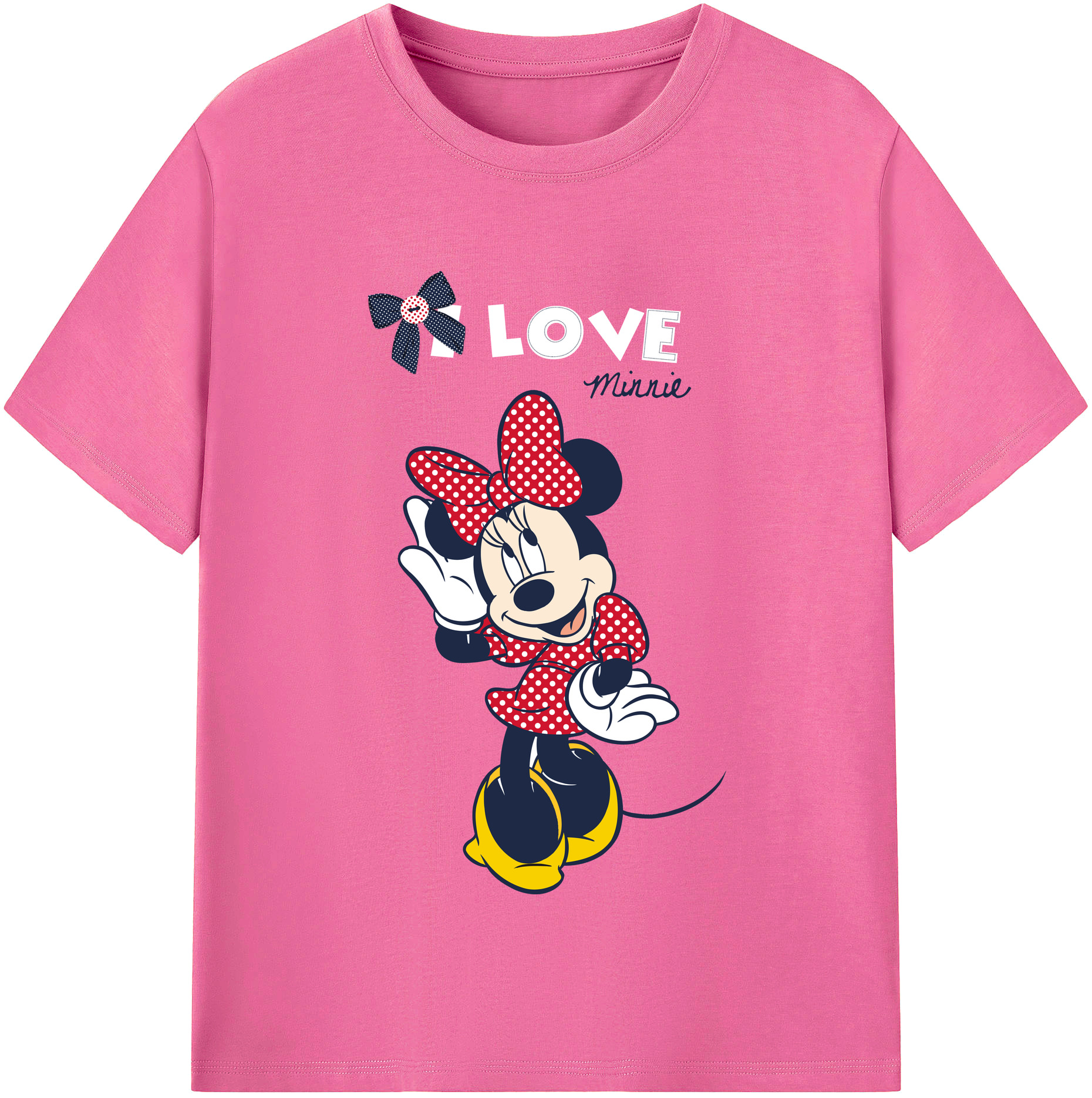 （画像用） ミッキーマウス Mickey Mouse レディースカジュアルプリントTシャツ（綿100％）
